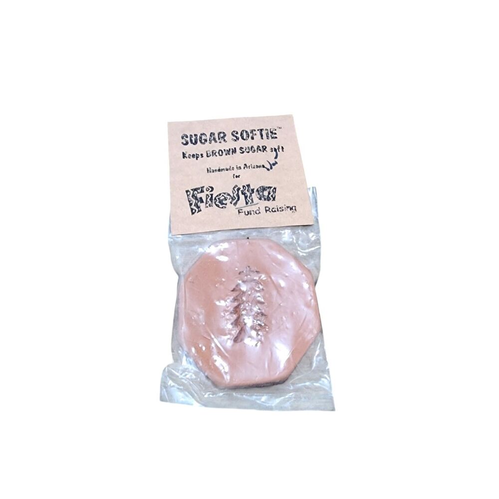 Vintage‎ Sugar Softie Brown Sugar Saver Clay Disk Kitchen Baking Accessory